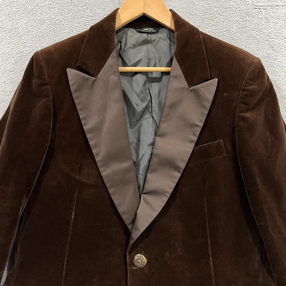 VTG 1970s After Six Tuxedo Mens 40R Jacket Velvet Formal Jacket Preppy USA Made - Picture 5 of 14